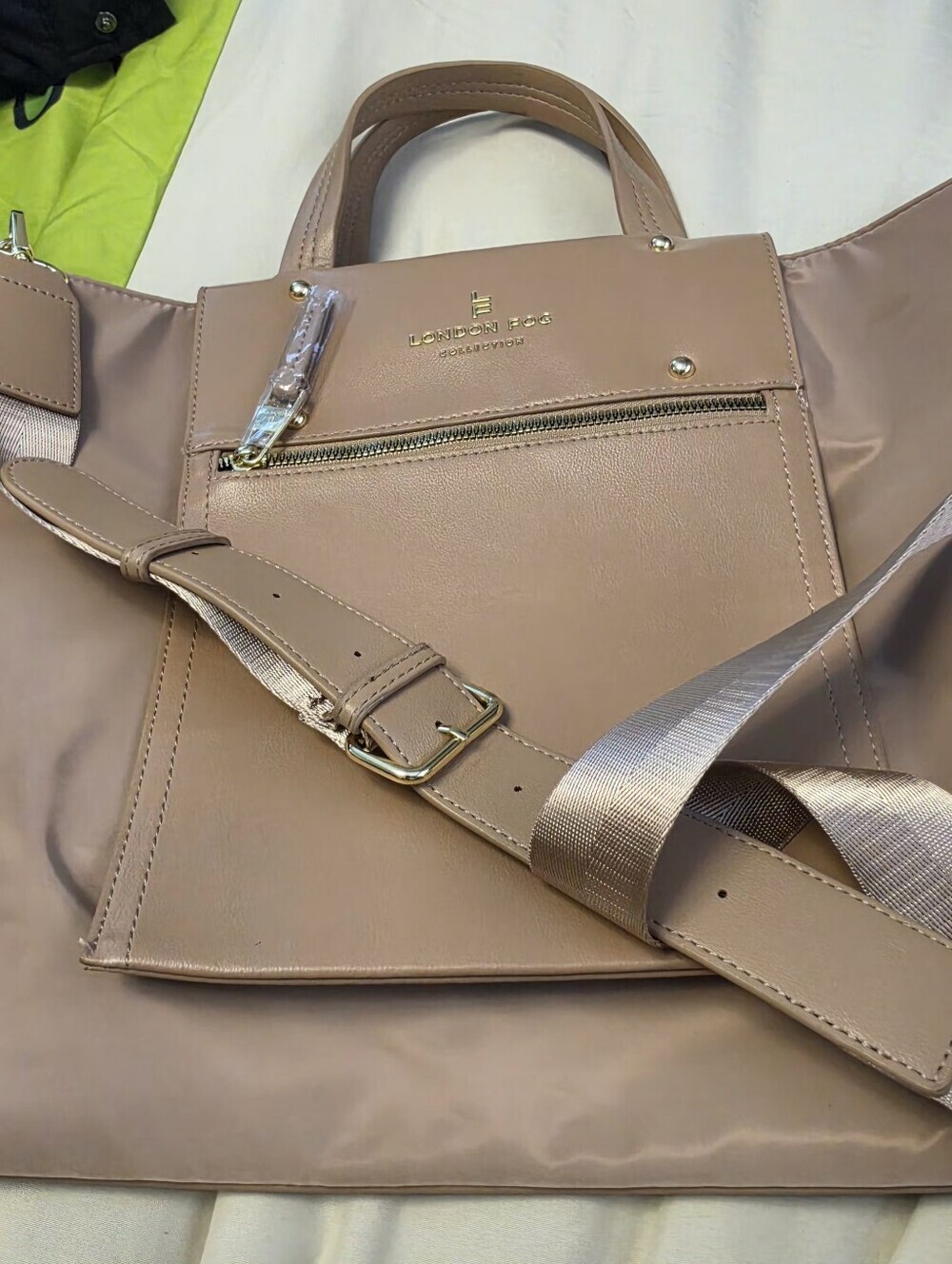 London Fog Collection Blush Pink Structured Crossbody Bag - Picture 4 of 10